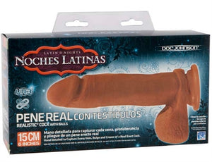 Noches Latinas Ultraskyn Pene Real Con Testiculos  - 6 Inch DJ5700-01