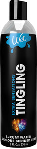 Wet Extra Sensations Tingling Water/silicone Blend Based Lubricant 8 Oz WT27312