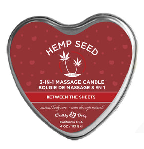 Hemp Seed 3-in-1 Massage Candle -  Between the Sheets - 4oz EB-HSCV022B