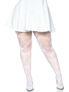 Butterfly Net Tights - 1x/2x - White LA-1412XWHT1X2