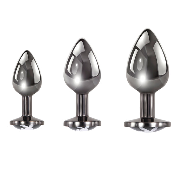 Playboy Pleasure - Pleasure 3 Ways - Butt Plug - Hematite PB-BP-2253-2