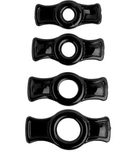 Titanmen Cock Ring Set - Black DJ3503-05