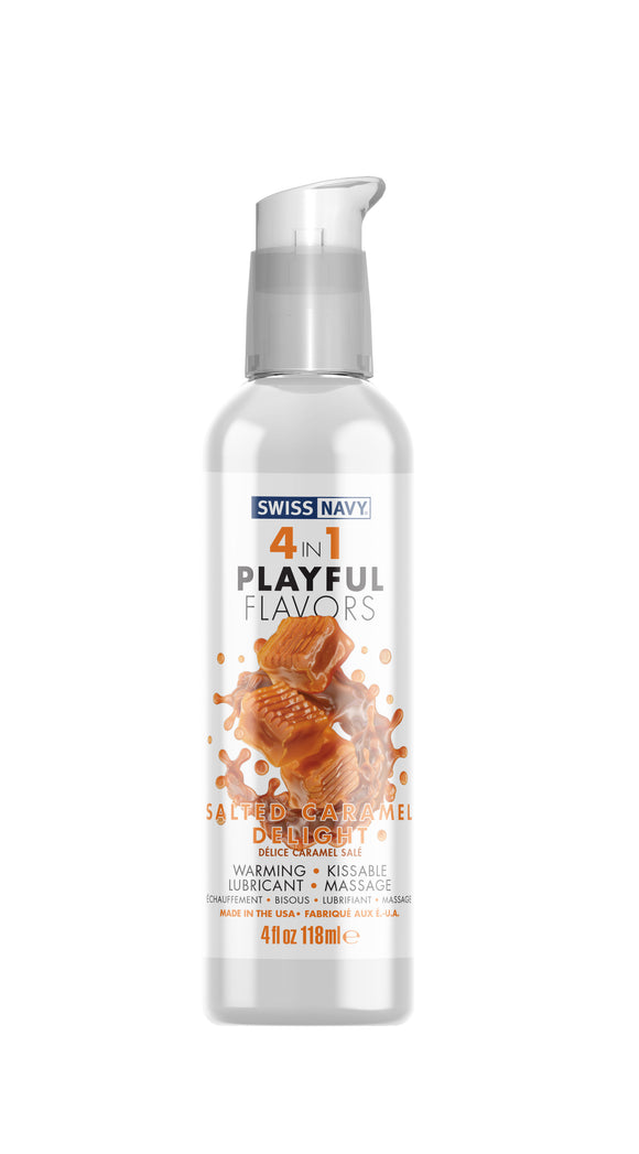 Swiss Navy 4-in-1 Playful Flavors - Salted Caramel  Delight - 4 Fl. Oz. MD-SN4N1FSCD4