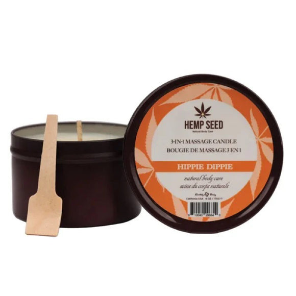 Hemp Seed 3-in-1 Massage Candle - Hippie Dippie 6oz EB-HSCS024A