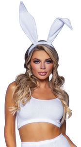 Bendable Velvet Bunny Rabbit Ears - White LA-A2868-WHT