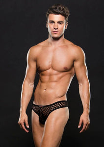 Envy Modern Fishnet Thong - Small/medium - Black EV-BLE087BLKSM