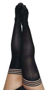 Dana Lynn - Ribbed Thigh High - Size D - Black KX-1303D-BLK-D