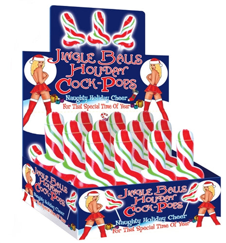 Jingle Bells Holiday Cock Pop - 12 Piece Display HTP2209D