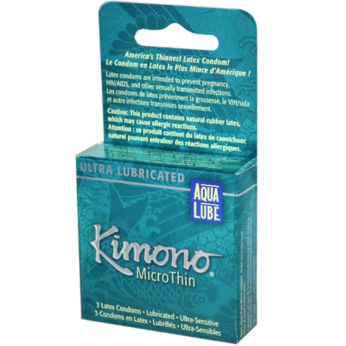 Kimono Microthin With Aqua Lube - 3 Pack KM06003