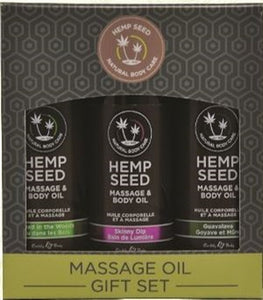 Hemp Seed Massage Oil Gift Set - 3 Pack - 2 Fl. Oz. Bottles EB-MASG003