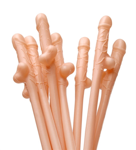 Penis Sipping Straws 10 Pack - Flesh FR-AD668FLE