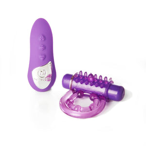 Sensuelle Remote Control 15 Function Rechargeable Bullet Ring - Purple BT-M38PU