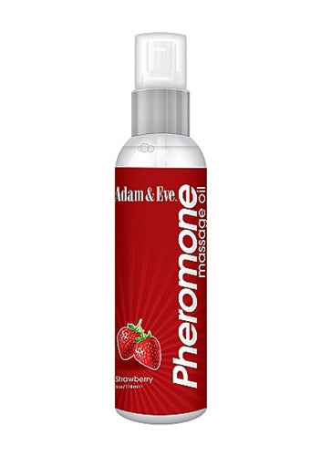 Adam and Eve Strawberry Pheromone Massage Oil 4 Oz AE-LQ-6956-2