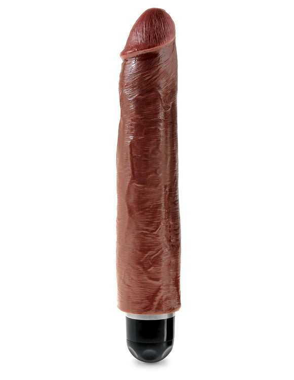 King Cock 10 Vibrating Stiffy Brown PD5525-29