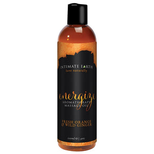 Energize Aromatherapy Massage Oil Fresh Orange &   Wild Ginger - 4 Oz. / 120 ml IE010-120