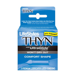 Lifestyles Thyn Lubricated Condoms - 3 Pack LS9103