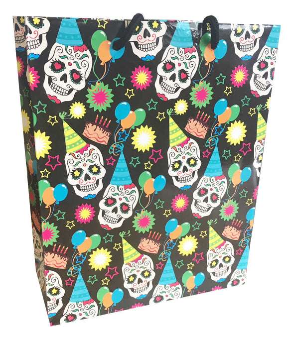 Sugar Skull Birthday Pattern Gift Bag 8x10 K-GB393