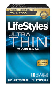 Lifestyles Ultra Thin Lubricated Condoms - 10 Pack LS29112