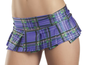 Plum Plaid Pleated Mini Skirt - Small/ Medium BW-901PL-SM