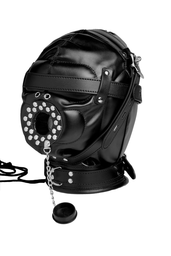 Sensory Deprivation Hood with Open Mouth Gag STR-AE992