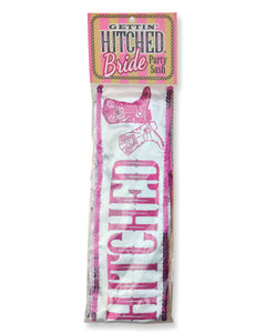 Gettin' Hitched Bride Party Sash - Sparkle Pink LG-NVC054