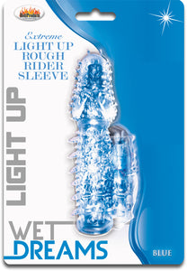 Wet Dreams Extreme Light Up Rough Rider Sleeve - Blue HTP2789