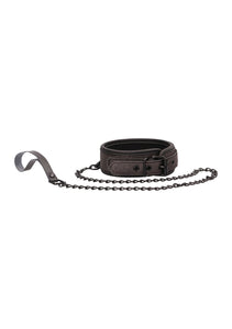 Ouch - Elegant Collar With Leash - Titanium Grey OU-OU247GRY