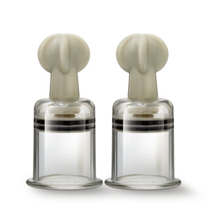 Temptasia  Clit and Nipple Large Twist Suckers -  Set of 2 - Clear BL-49991