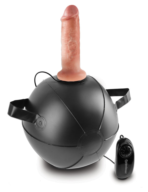 King Cock Vibrating Mini Sex Ball with 6 Dildo -  Flesh PD5684-21